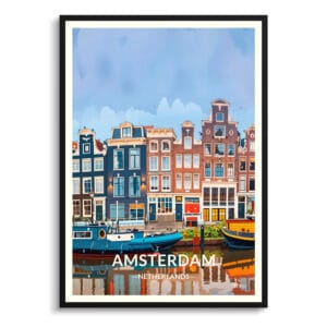 Amsterdam Netherlands Travel Poster - Wall Art Print