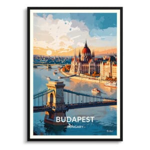 Budapest Hungary Travel Poster - Wall Art Print