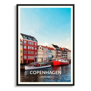 Copenhagen Denmark Travel Poster - Wall Art Print