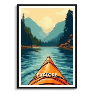 Explore by kayak Travel Poster - Wall Art Print