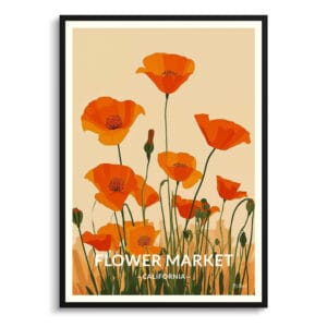 Flower market california Travel Poster - Wall Art Print