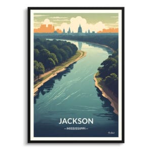 Jackson Mississippi Travel Poster - Wall Art Print
