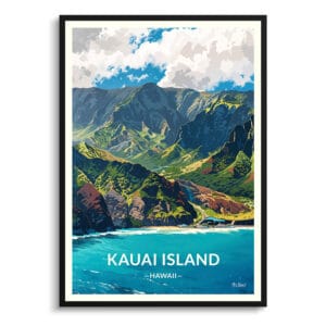 Kauai Island Hawaii Travel Poster - Wall Art Print