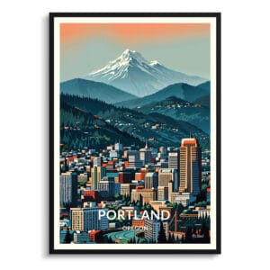 Portland Oregon Travel Poster - Wall Art Print