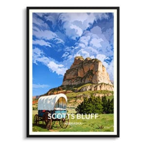 Scotts Bluff Nebraska Travel Poster - Wall Art Print